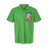 American Flag Man Softstyle Adult Sport Polo