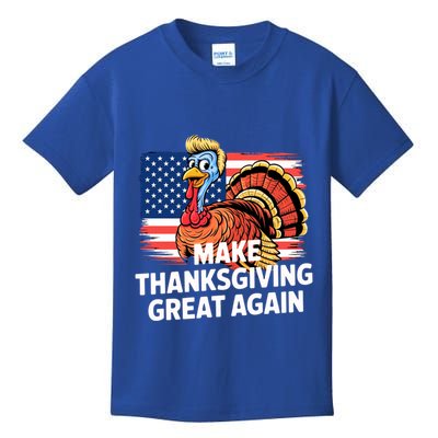 American Flag Make Thanksgiving Great Again Trump Turkey Gift Kids T-Shirt