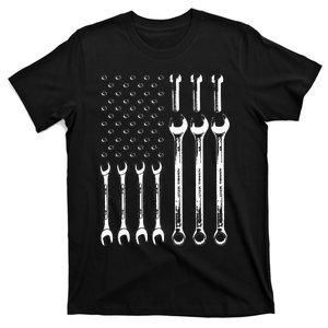 American Flag Mechanic Patriotic Wrench Repairman Gifts T-Shirt