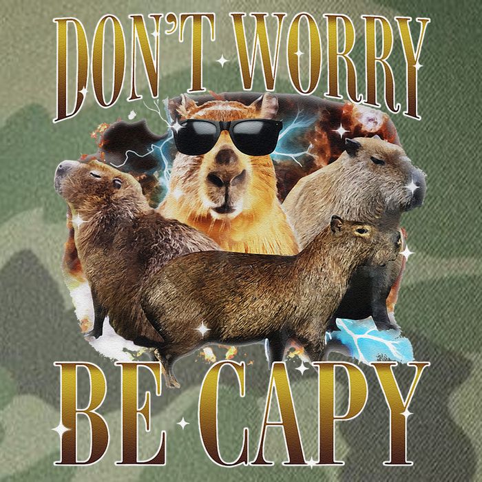 Animals Funny Meme DonT Worry Be Capy Capybara Moon Feral Legacy Tie Dye Trucker Hat