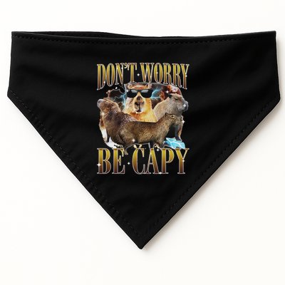 Animals Funny Meme DonT Worry Be Capy Capybara Moon Feral USA-Made Doggie Bandana