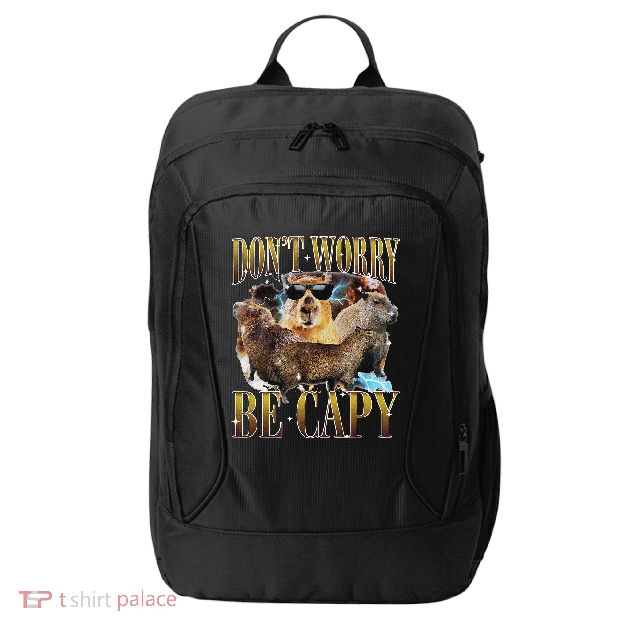 Animals Funny Meme DonT Worry Be Capy Capybara Moon Feral City Backpack