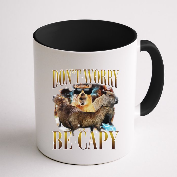 Animals Funny Meme DonT Worry Be Capy Capybara Moon Feral Mug