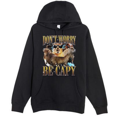 Animals Funny Meme DonT Worry Be Capy Capybara Moon Feral Premium Pullover Hoodie
