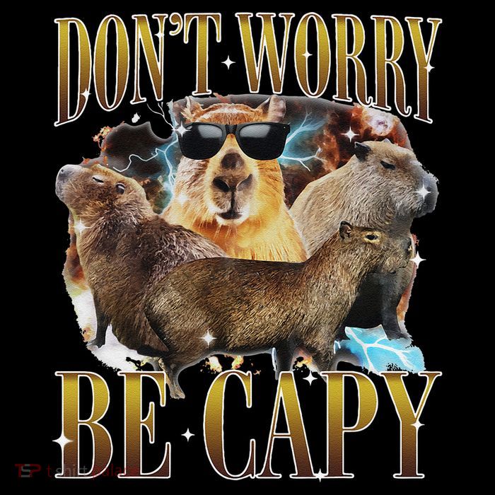 Animals Funny Meme DonT Worry Be Capy Capybara Moon Feral Bag