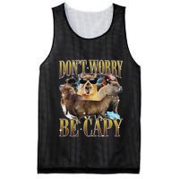 Animals Funny Meme DonT Worry Be Capy Capybara Moon Feral Mesh Reversible Basketball Jersey Tank
