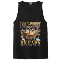 Animals Funny Meme DonT Worry Be Capy Capybara Moon Feral PosiCharge Competitor Tank