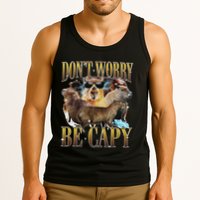 Animals Funny Meme DonT Worry Be Capy Capybara Moon Feral Tank Top
