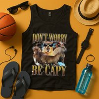 Animals Funny Meme DonT Worry Be Capy Capybara Moon Feral Tank Top