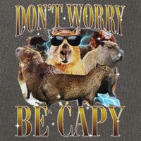 Animals Funny Meme DonT Worry Be Capy Capybara Moon Feral Cotton Canvas Backpack