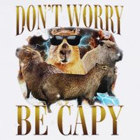 Animals Funny Meme DonT Worry Be Capy Capybara Moon Feral Garment-Dyed Sweatshirt