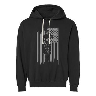 American Flag Motocross Apparel Motocross Dirt Bike Garment-Dyed Fleece Hoodie