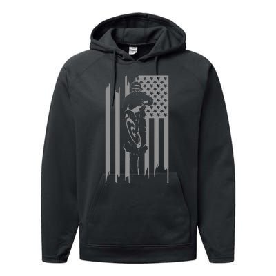 American Flag Motocross Apparel Motocross Dirt Bike Performance Fleece Hoodie