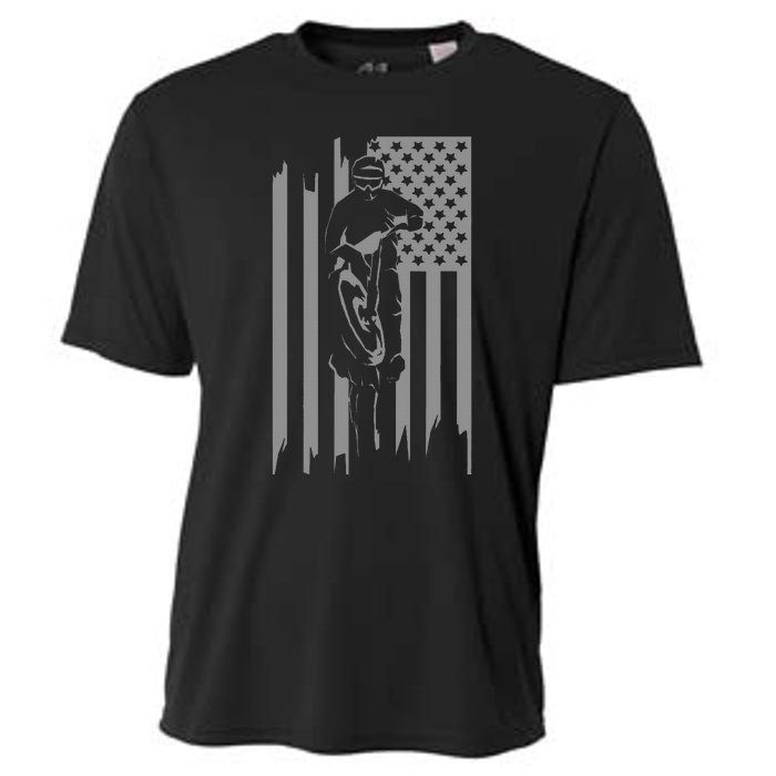 American Flag Motocross Apparel Motocross Dirt Bike Cooling Performance Crew T-Shirt