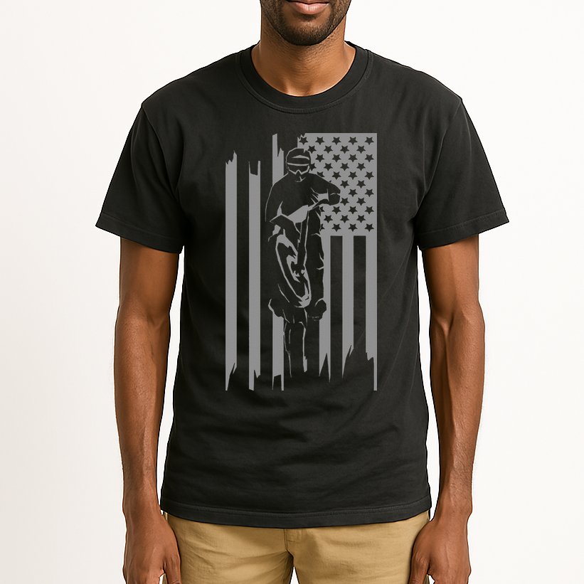 American Flag Motocross Apparel Motocross Dirt Bike Tall T-Shirt