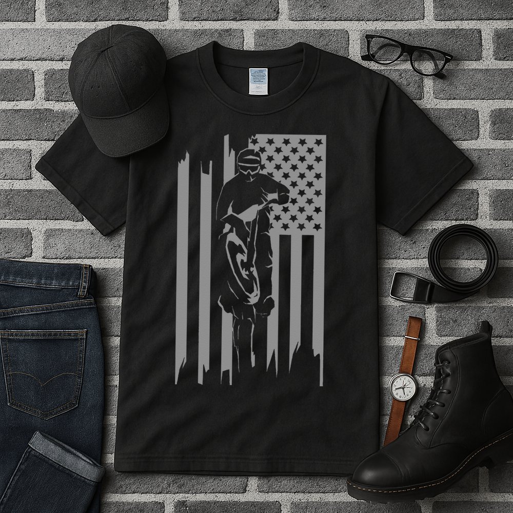 American Flag Motocross Apparel Motocross Dirt Bike Tall T-Shirt