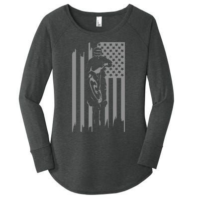 American Flag Motocross Apparel Motocross Dirt Bike Women's Perfect Tri Tunic Long Sleeve Shirt