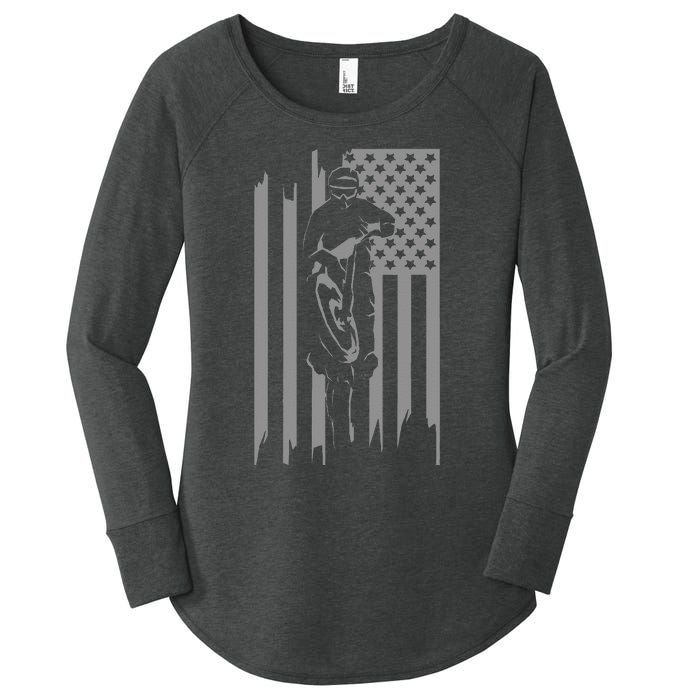 American Flag Motocross Apparel Motocross Dirt Bike Women's Perfect Tri Tunic Long Sleeve Shirt