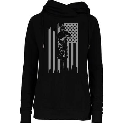 American Flag Motocross Apparel Motocross Dirt Bike Womens Funnel Neck Pullover Hood