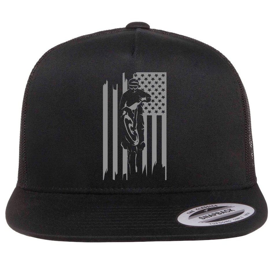 American Flag Motocross Apparel Motocross Dirt Bike Flat Bill Trucker Hat