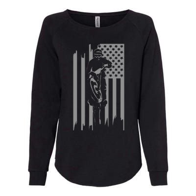 American Flag Motocross Apparel Motocross Dirt Bike Womens California Wash Sweatshirt