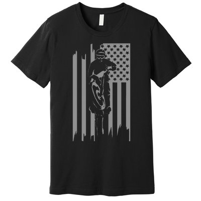 American Flag Motocross Apparel Motocross Dirt Bike Premium T-Shirt