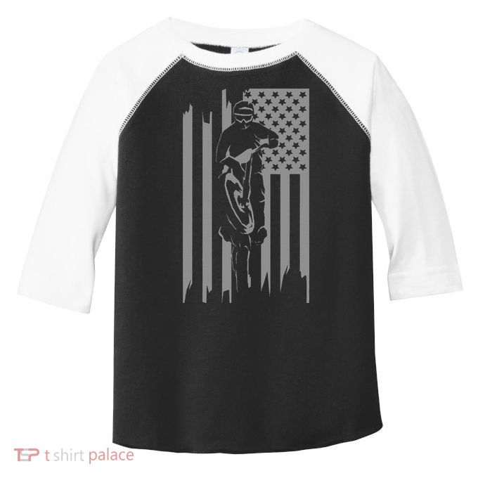 American Flag Motocross Apparel Motocross Dirt Bike Toddler Fine Jersey T-Shirt