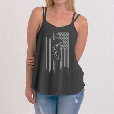 American Flag Motocross Apparel Motocross Dirt Bike Women's Strappy Tank