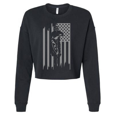 American Flag Motocross Apparel Motocross Dirt Bike Cropped Pullover Crew