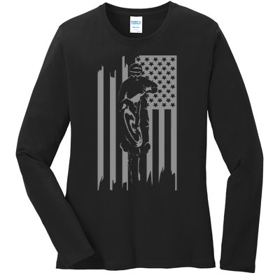 American Flag Motocross Apparel Motocross Dirt Bike Ladies Long Sleeve Shirt