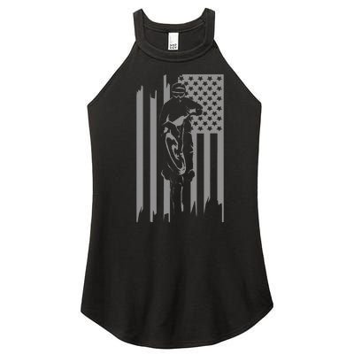 American Flag Motocross Apparel Motocross Dirt Bike Women's Perfect Tri Rocker Tank