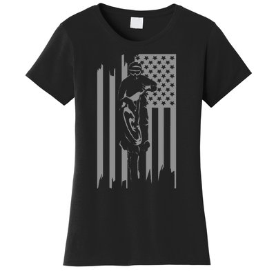 American Flag Motocross Apparel Motocross Dirt Bike Women's T-Shirt