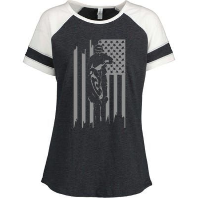 American Flag Motocross Apparel Motocross Dirt Bike Enza Ladies Jersey Colorblock Tee