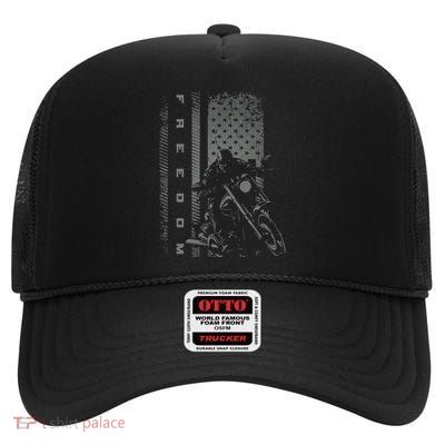 American Flag Motorcycle Apparel Motorcycle High Crown Mesh Back Trucker Hat