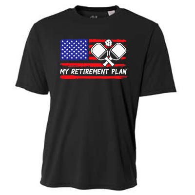 american flag My Retirement Plan Pickleball Lover Cooling Performance Crew T-Shirt