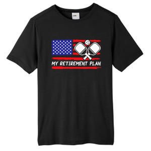 american flag My Retirement Plan Pickleball Lover Tall Fusion ChromaSoft Performance T-Shirt