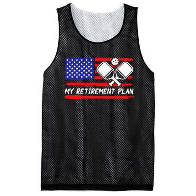 american flag My Retirement Plan Pickleball Lover Mesh Reversible Basketball Jersey Tank