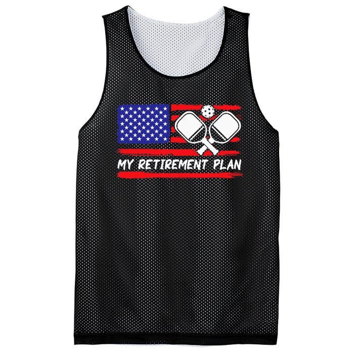 american flag My Retirement Plan Pickleball Lover Mesh Reversible Basketball Jersey Tank