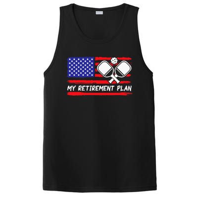 american flag My Retirement Plan Pickleball Lover PosiCharge Competitor Tank