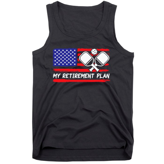 american flag My Retirement Plan Pickleball Lover Tank Top