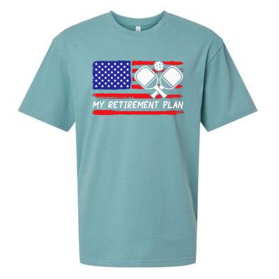 american flag My Retirement Plan Pickleball Lover Sueded Cloud Jersey T-Shirt