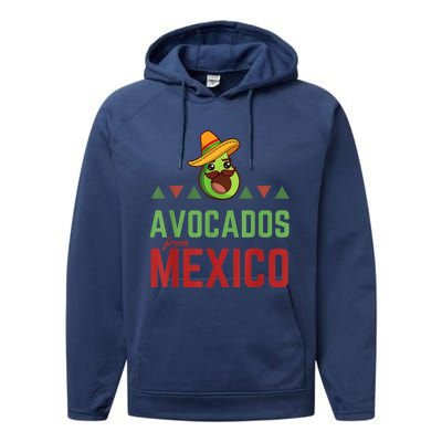 Avocados from Mexico - Mexican Day flag - Avocado Costume Performance Fleece Hoodie