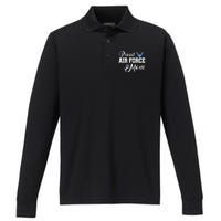 Air Force Mom Performance Long Sleeve Polo