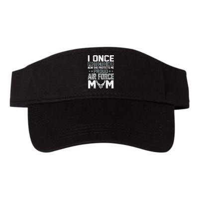 Air Force Mom I ONCE PROTECTED Her NOW SHE PROTECTS ME Valucap Bio-Washed Visor