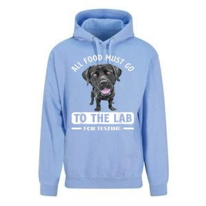 All Food Must Go To The Lab For Testing Funny Labrador Unisex Surf Hoodie