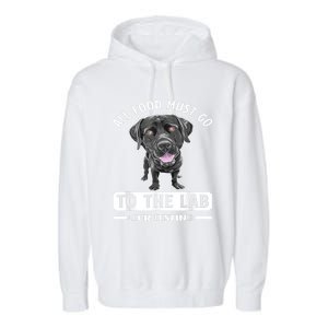 All Food Must Go To The Lab For Testing Funny Labrador Garment-Dyed Fleece Hoodie