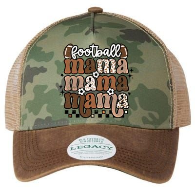 American Football Mama Mom Retro Groovy Game Day Vibes Gift Legacy Tie Dye Trucker Hat