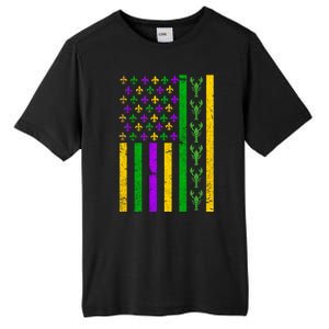 American Flag Mardi Gras Tshirt Mardi Gras Crawfish Tall Fusion ChromaSoft Performance T-Shirt