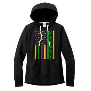 American Flag Mardi Gras Tshirt Mardi Gras Crawfish Women's Fleece Hoodie