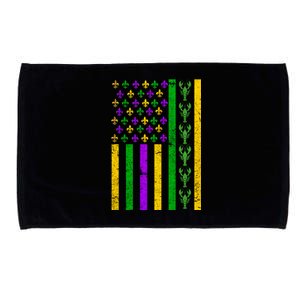 American Flag Mardi Gras Tshirt Mardi Gras Crawfish Microfiber Hand Towel